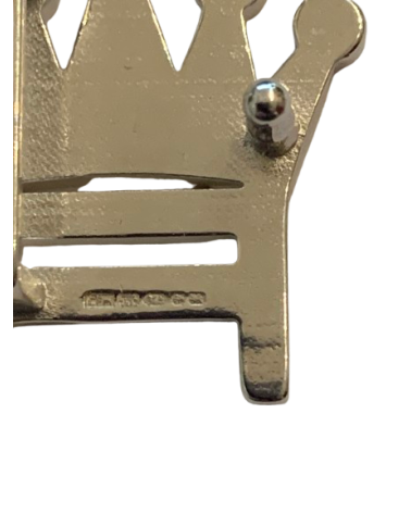 Gürtel mit Logo (2,5 cm Höhe) Stirling Silber Lederbtreite 1 cm